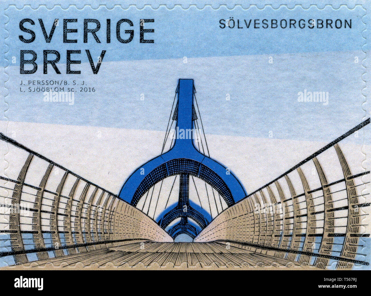 Postage stamp from Sweden in the Bridges series issued in 2016 ...