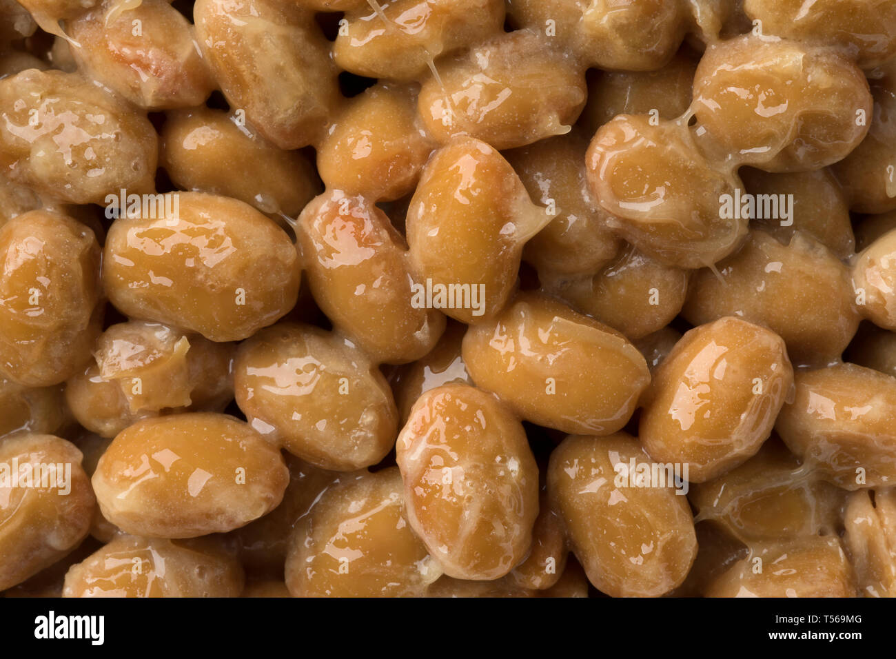 Japanese fermented soybeans called natto full frame, close up Stock Photo