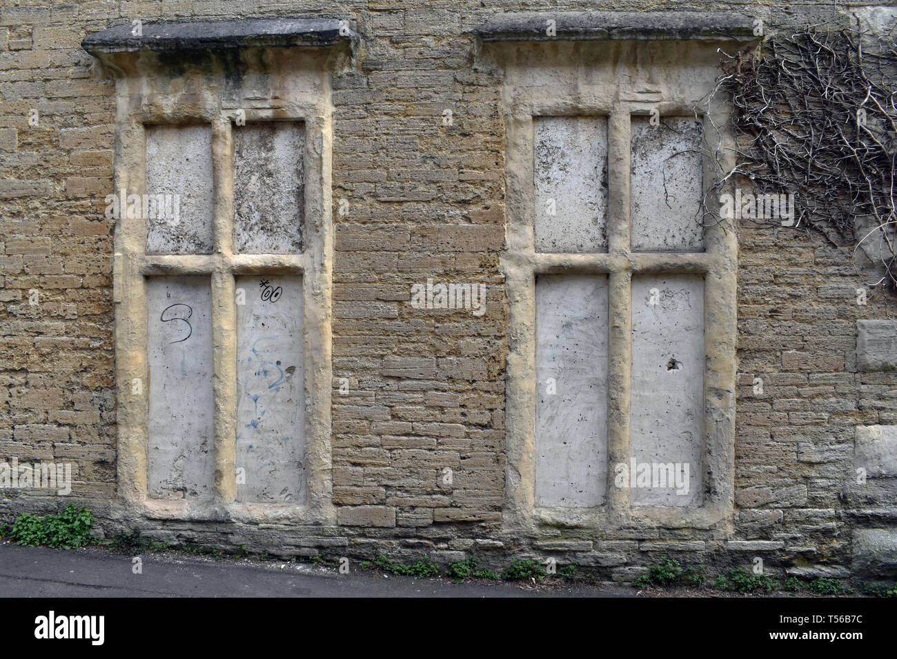 Blocked up windows, Frome, Somerset, UK Stock Photo