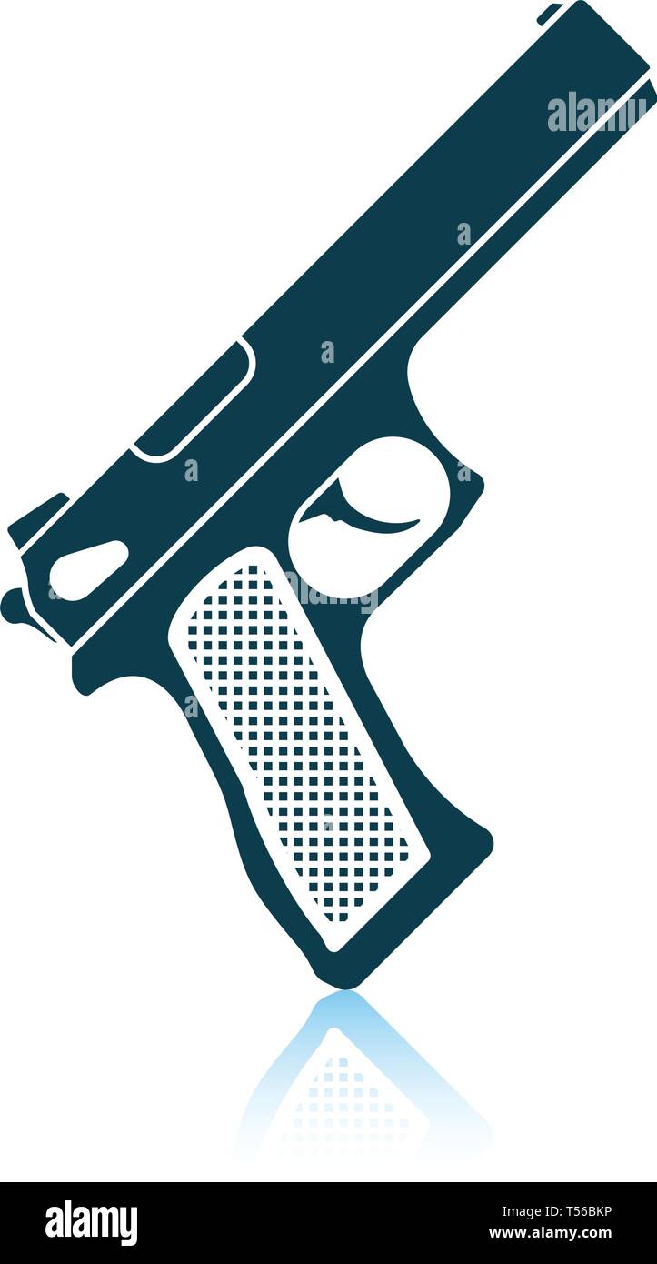 Gun icon. Shadow reflection design. Vector illustration Stock Vector ...