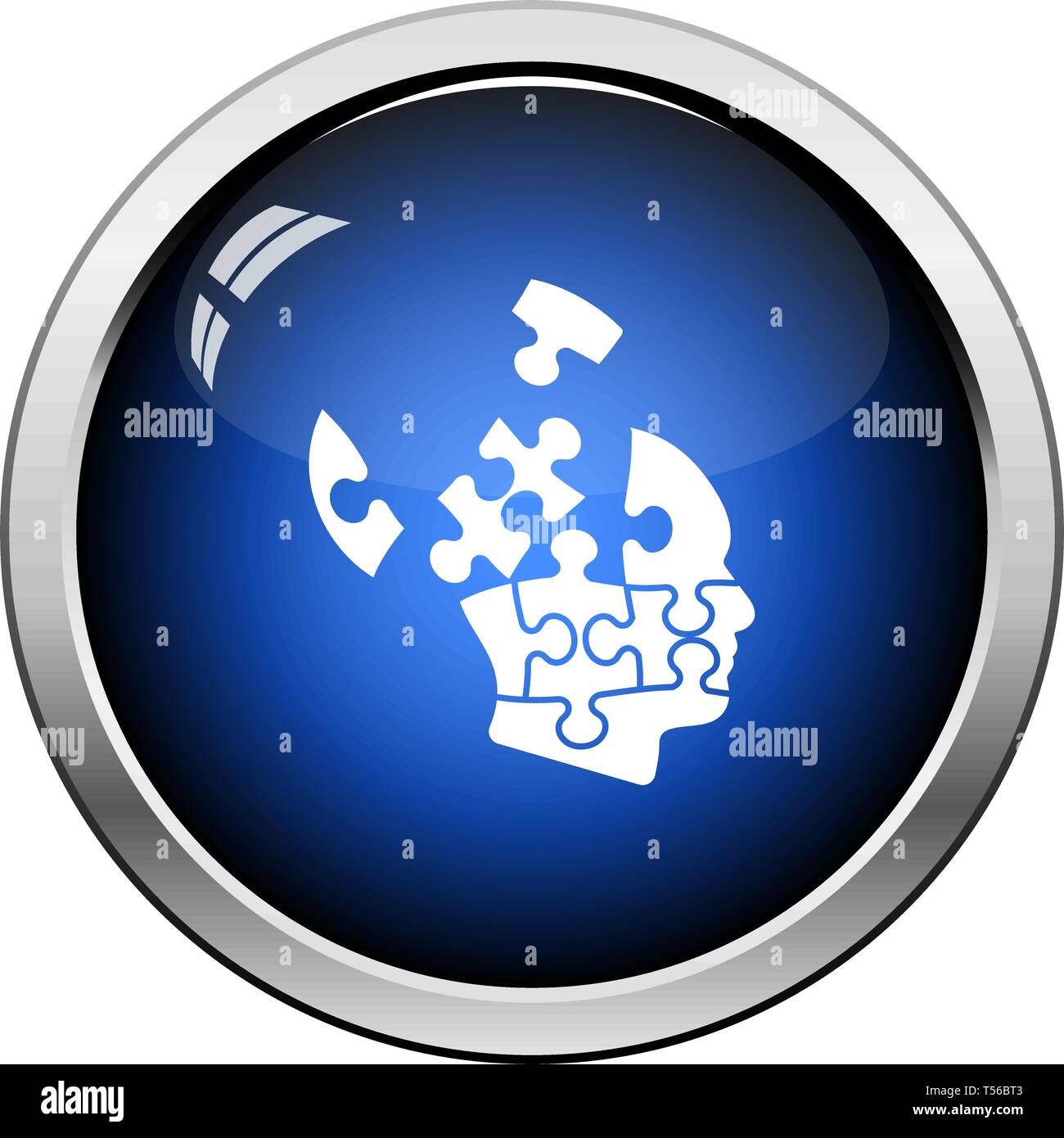 Glossy blue puzzle piece Stock Vector Images - Alamy