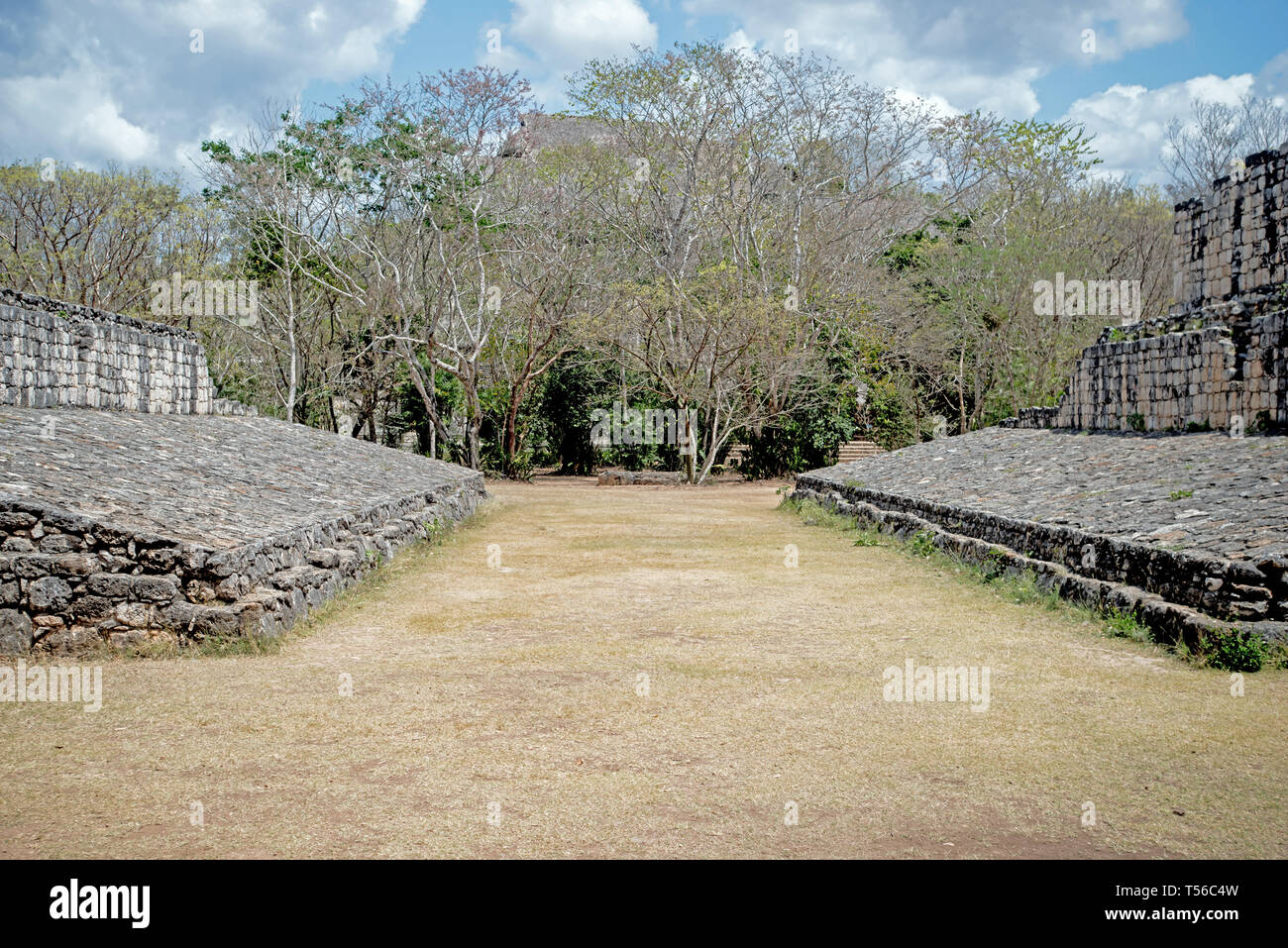 Mayan Ball Court at the Ek Balam Stock Photo Alamy