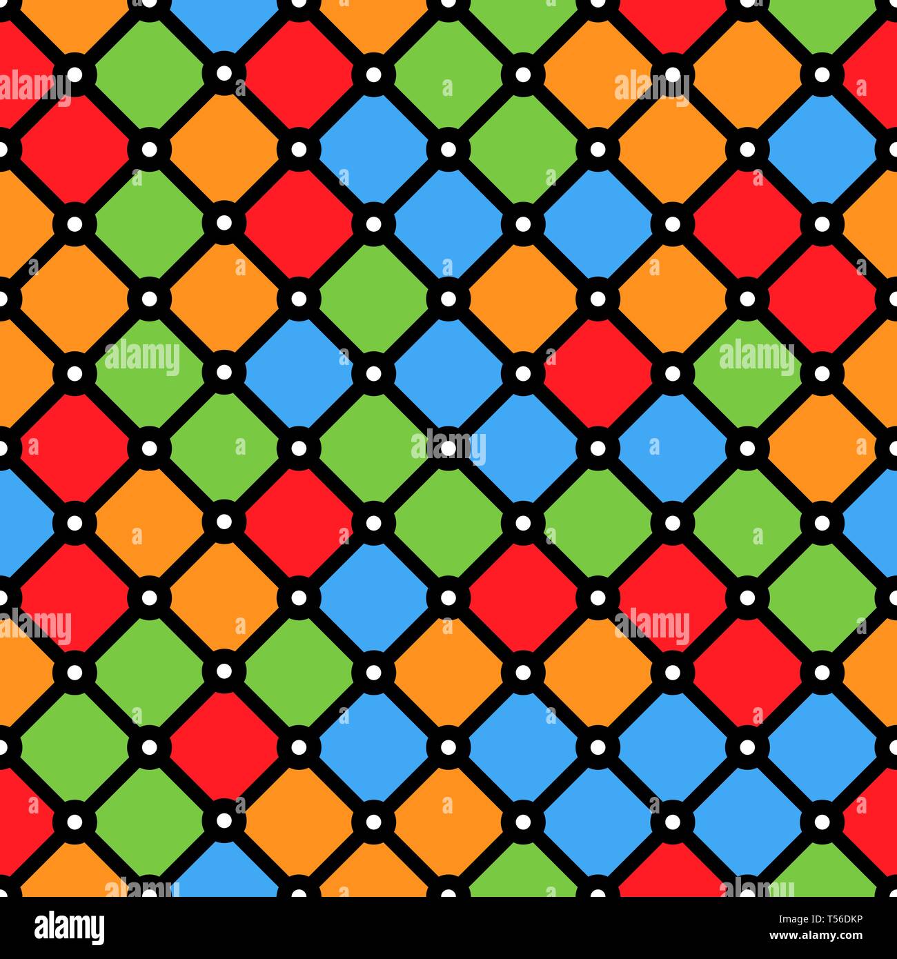 Stainedglass window pattern with simple geometric shapes Stock Vector