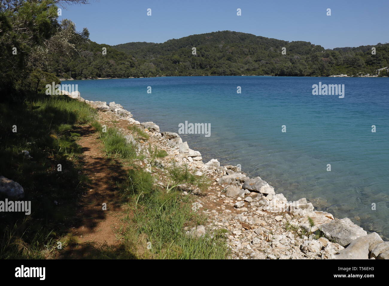 The Small Lake in Mljet National Park, Mljet island, Croatia Stock Photo