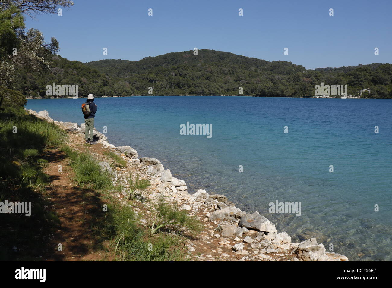 The Small Lake in Mljet National Park, Mljet island, Croatia Stock Photo