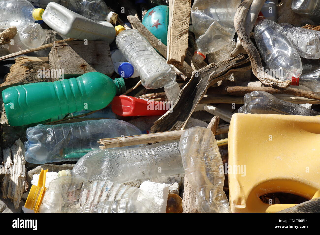 Plastic pollution in the Mediterranean Stock Photo