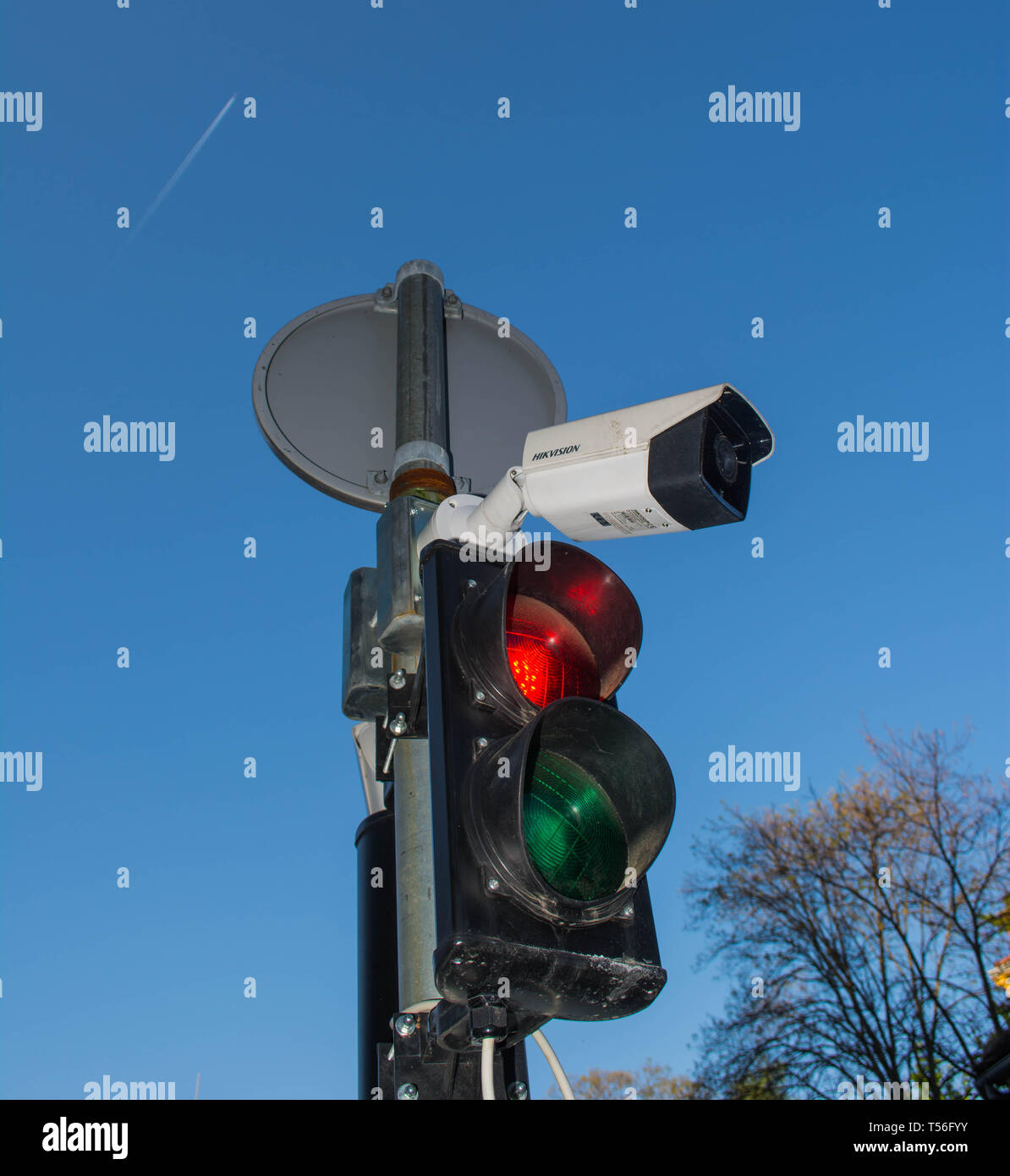 Pedestrian traffic light and camera Stock Photo