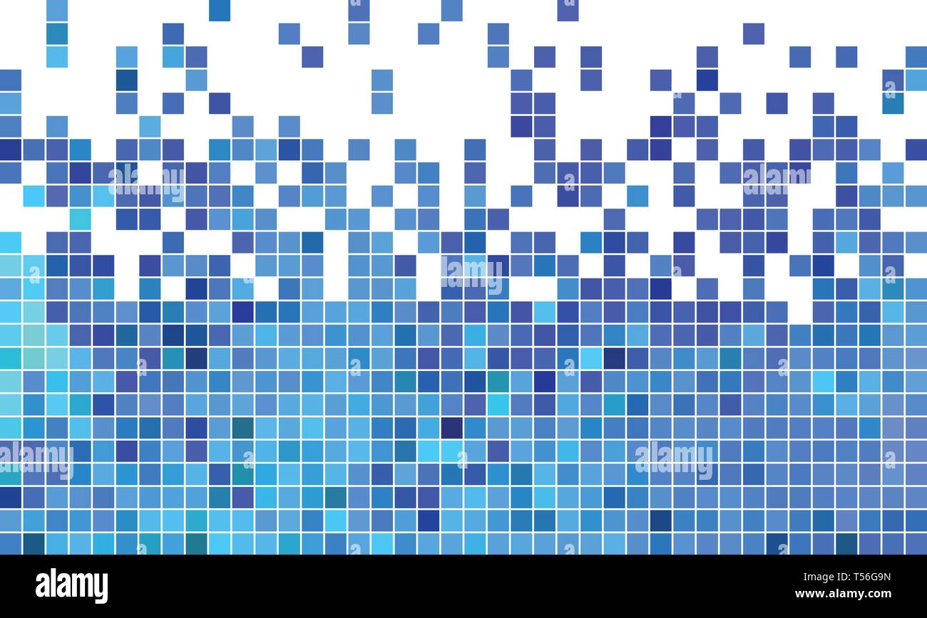 abstract vector square pixel mosaic background - blue Stock Vector ...