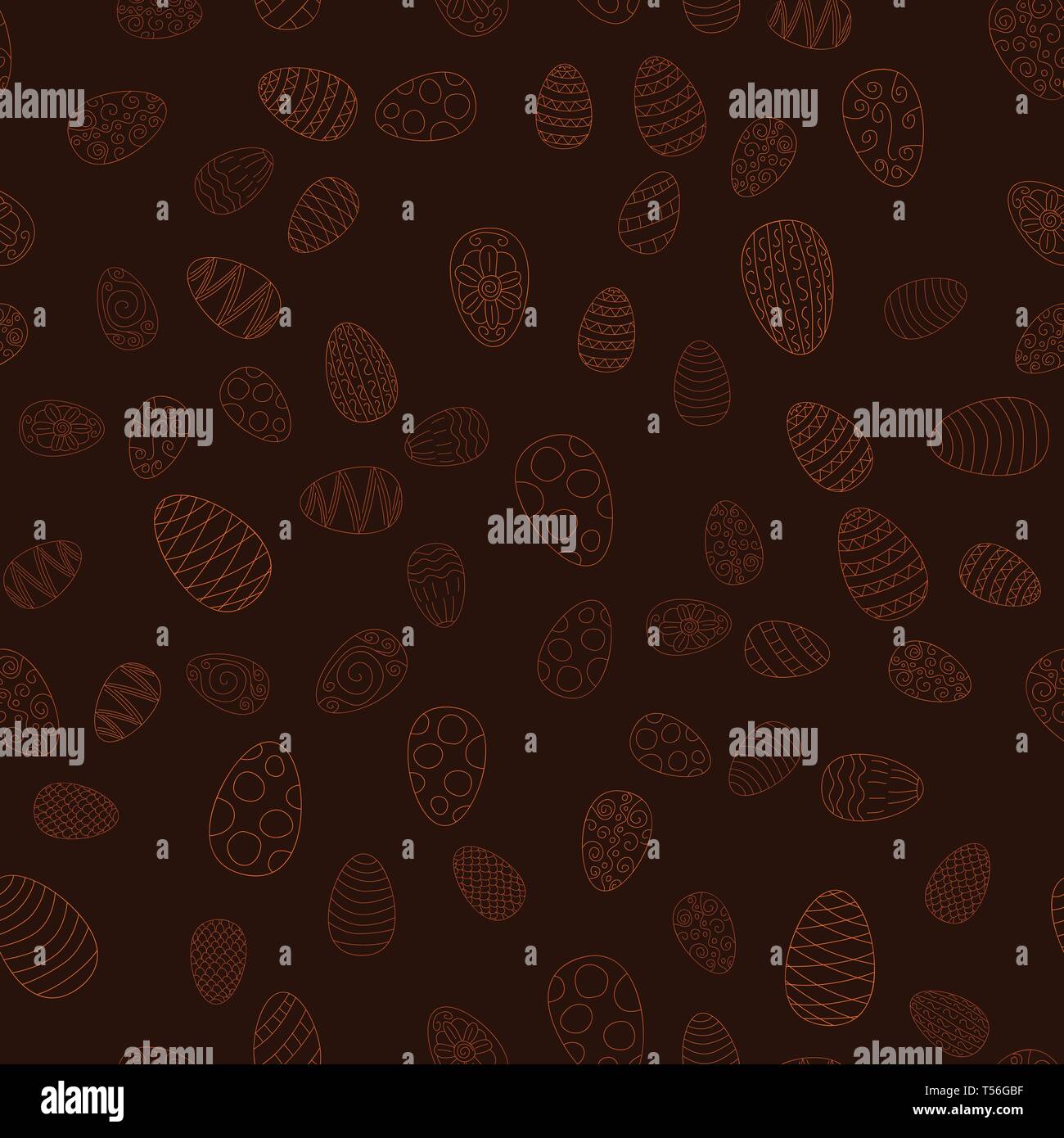 doodle vector easter eggs chaotic seamless pattern Stock Vector Image ...