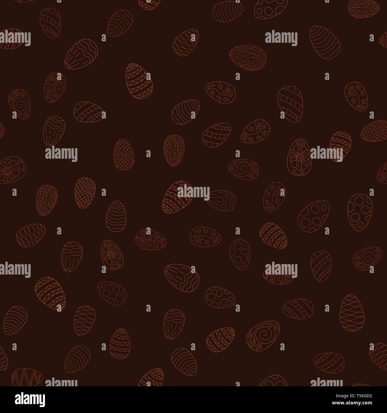 doodle vector easter eggs chaotic seamless pattern Stock Vector Image ...