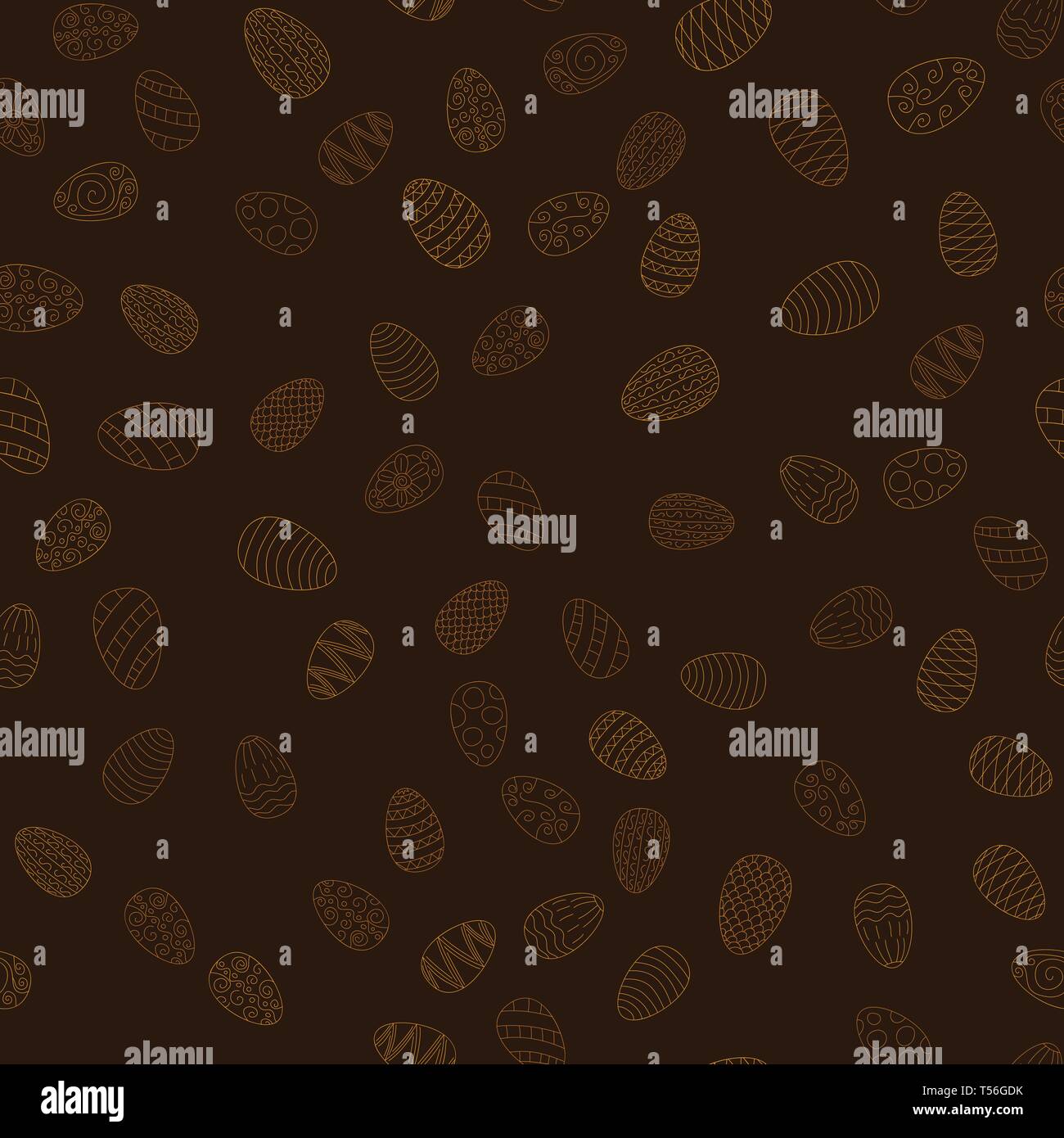 doodle vector easter eggs chaotic seamless pattern Stock Vector Image ...