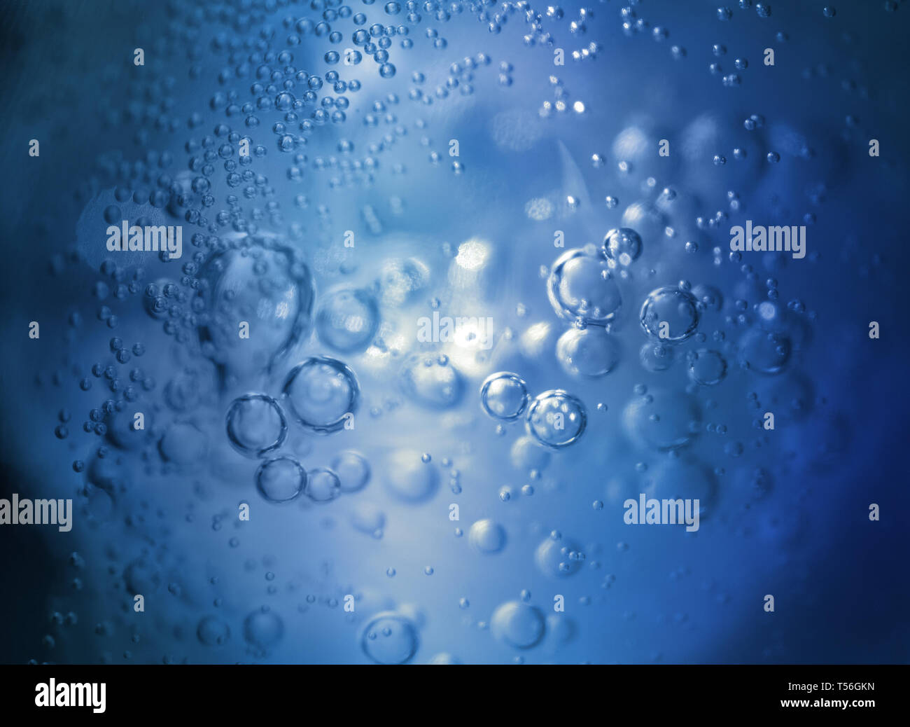 Blue bubbles abstract fizzy water background Stock Photo Alamy