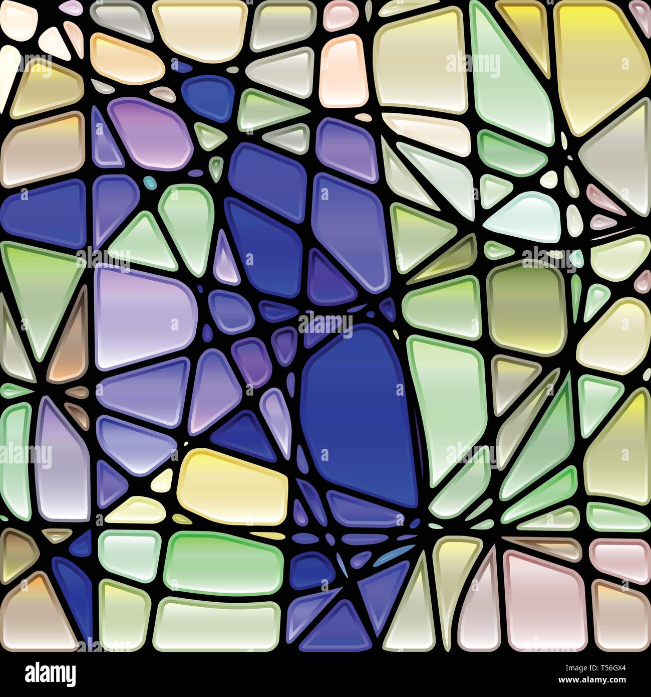 abstract vector stained-glass mosaic background - blue and light green ...