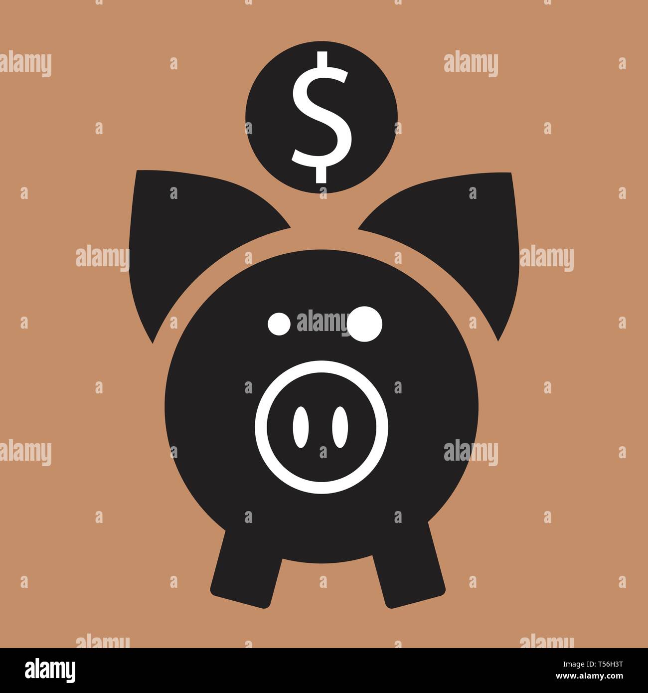Icon pig piggy banks. Vector illustration on color background Stock ...