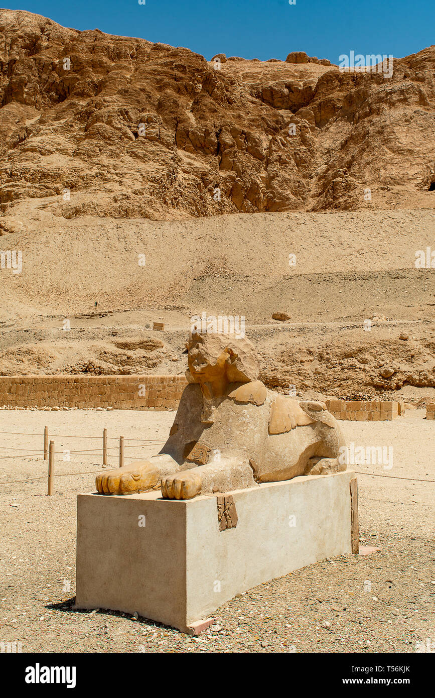 The antique temple of female pharao Hatchepsut near Luxor in Egypt. Stock Photo