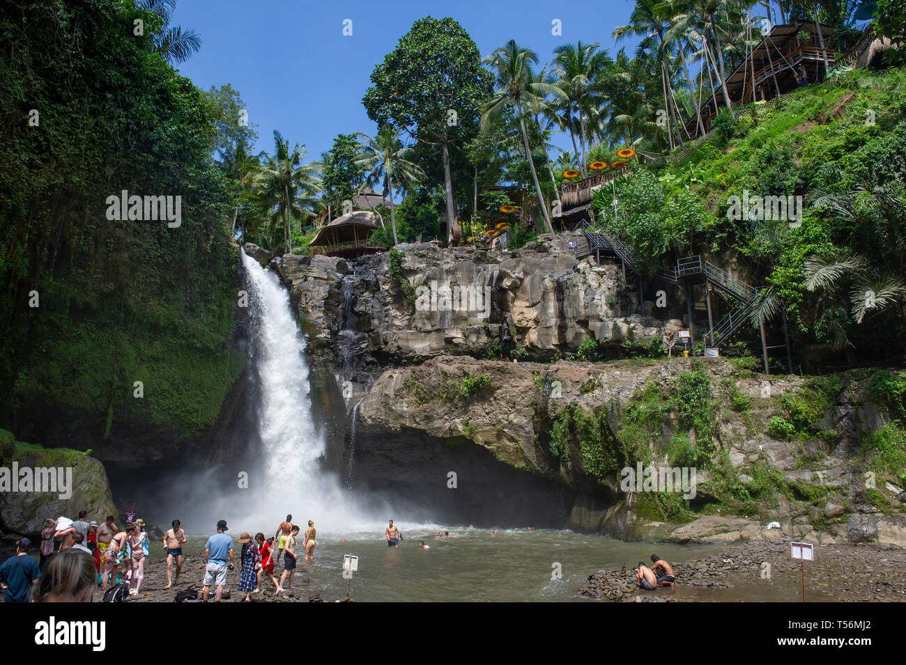 Tegenungan Waterfall near Ubud in Bali, Indonesia Stock Photo