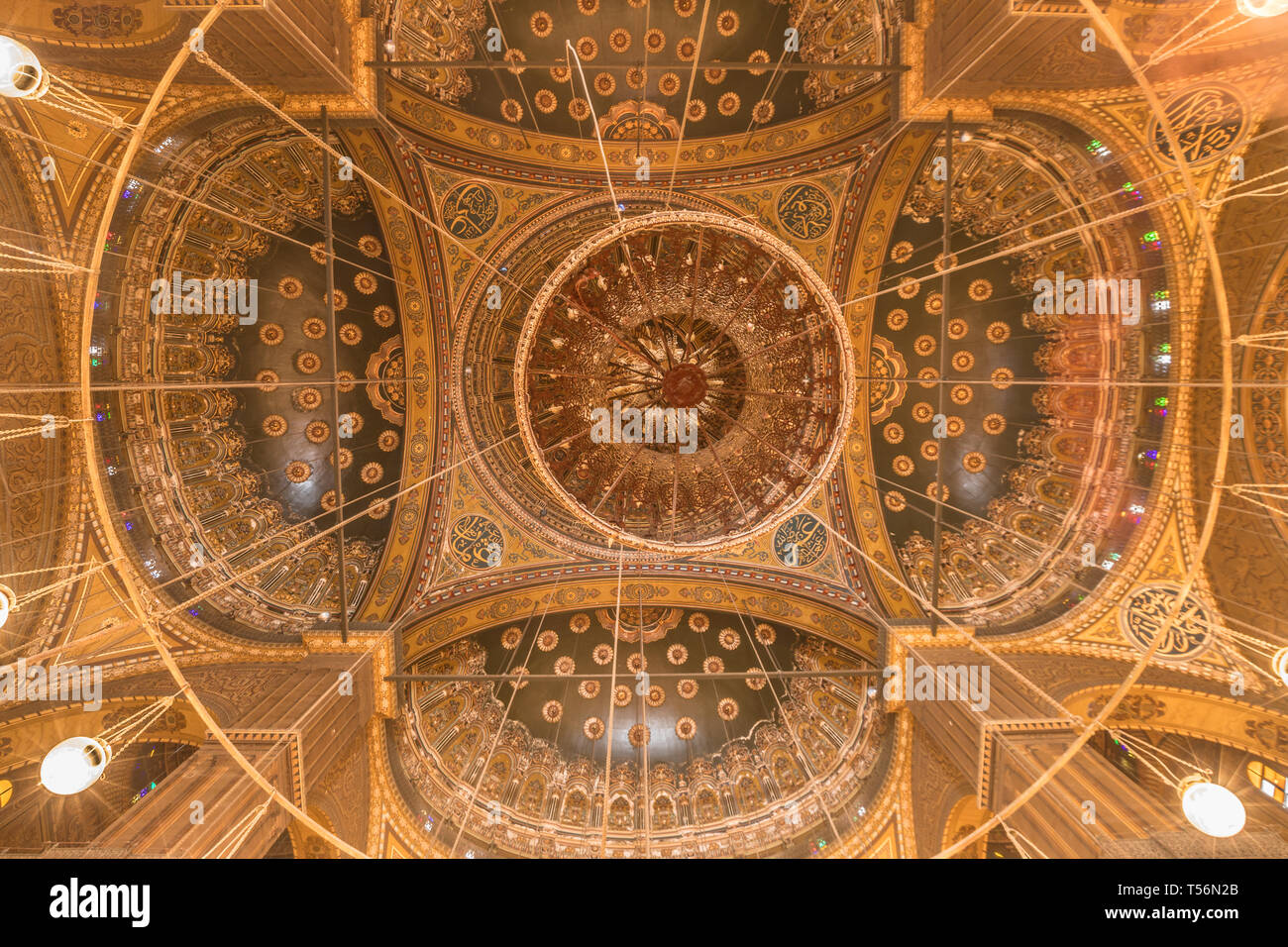 Inside Citadel Mosque in Cairo Stock Photo