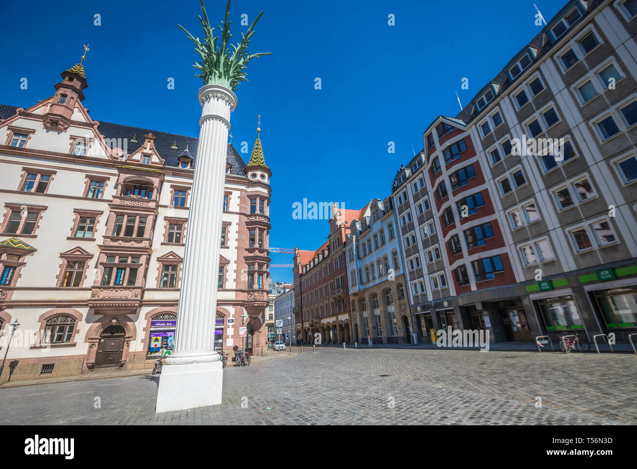 Old city center in Leipzig Germany Stock Photo