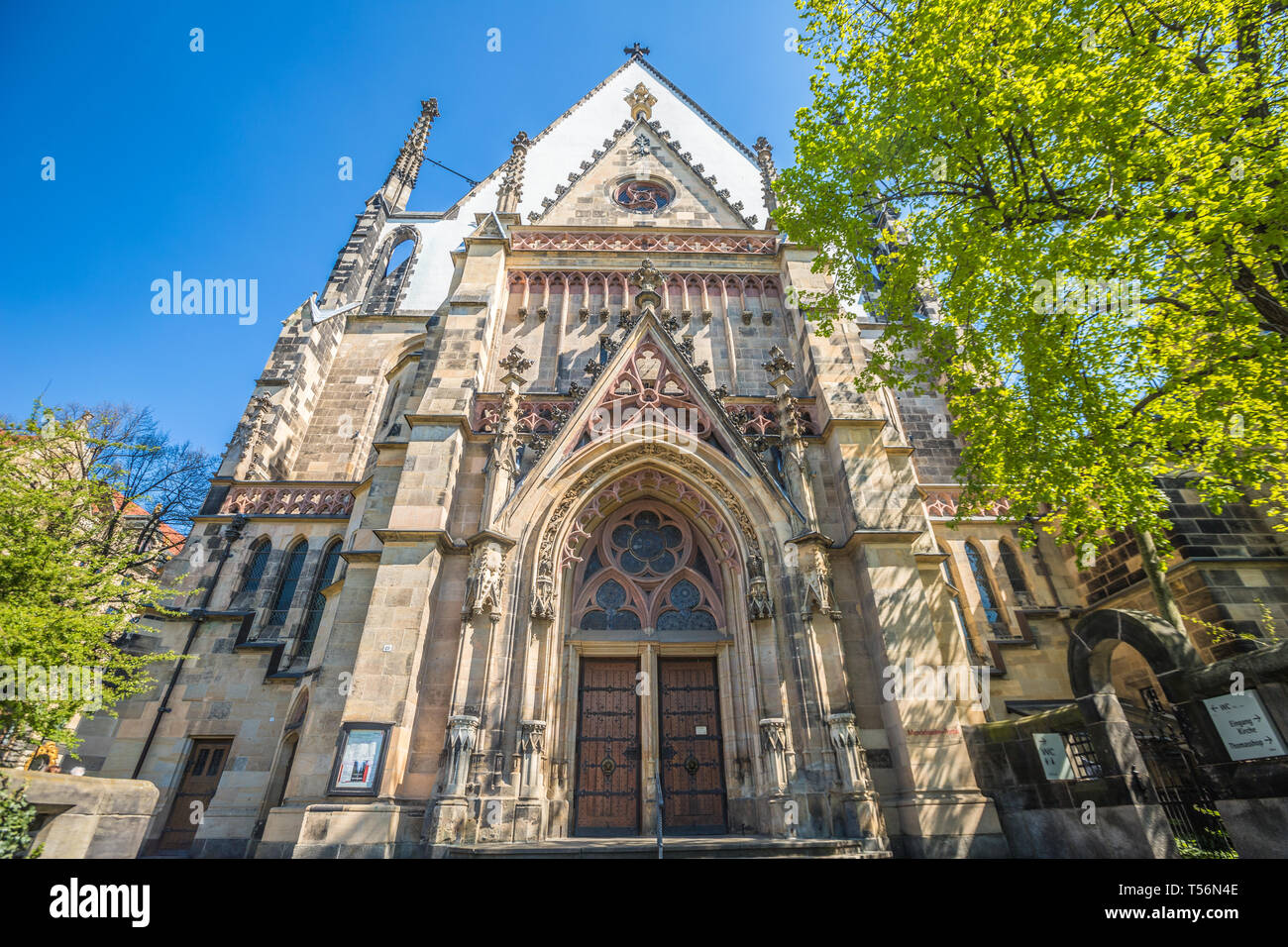 The door of Saint Thomas Church in Leipzig Germany Stock Photo