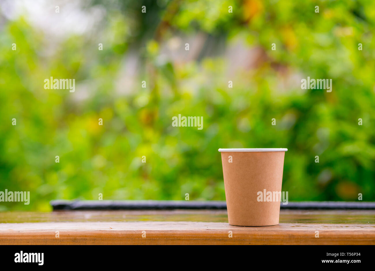 Paper coffee cup with space for text. Ad for ready to go or take away ...