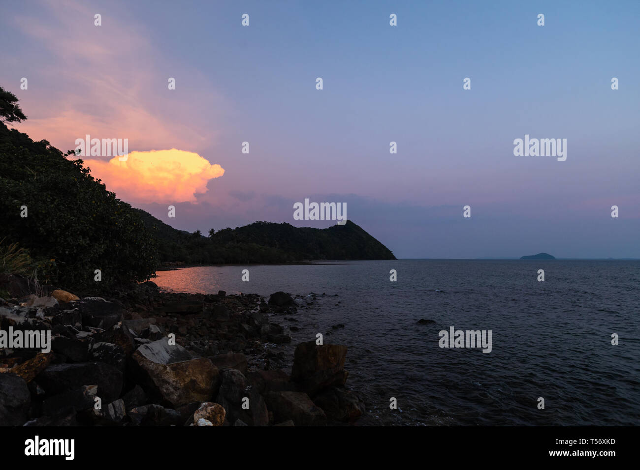 Unusual Alien Cloud Vivid Sunset At Ko Chang Island In