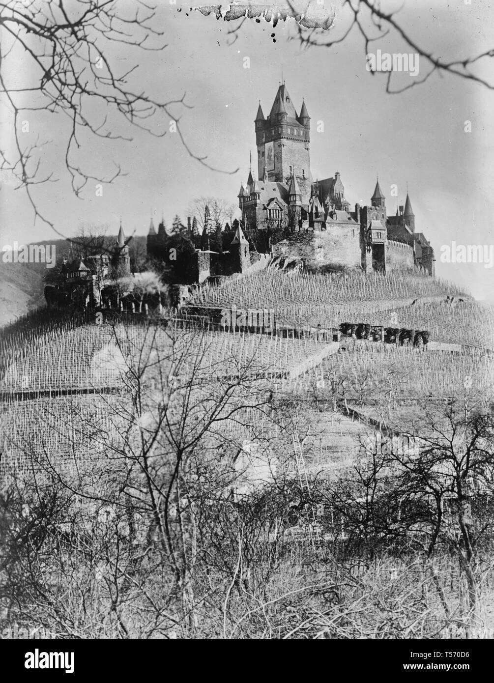 Burg Cochem, circa 1920 Stock Photo