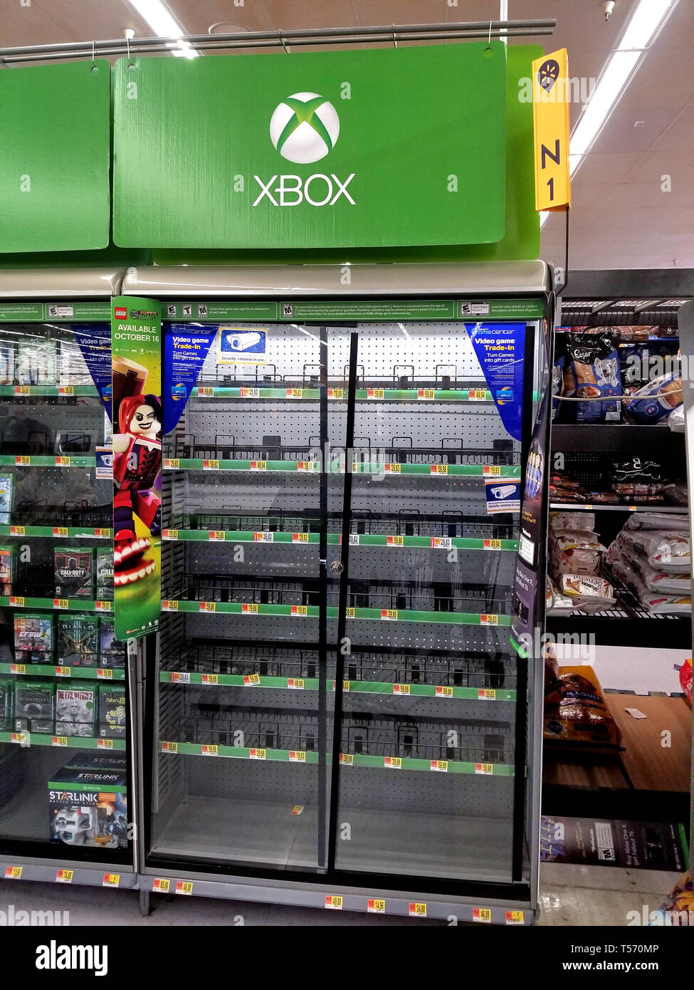 PLATTSBURGH, USA - JANUARY 21, 2019 : Empty Xbox video games shelves in  Walmart store Stock Photo - Alamy