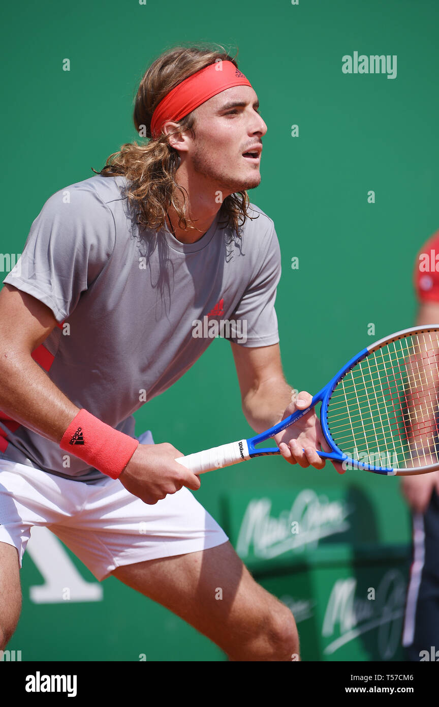Stefanos Tsitsipas (GRE), APRIL 18, 2019 - Tennis : Men's Singles 3rd Round  match during Monte Carlo Masters at Monte Carlo Country Club in  Roquebrune-Cap-Martin, France. (Photo by Itaru Chiba/AFLO Stock Photo -