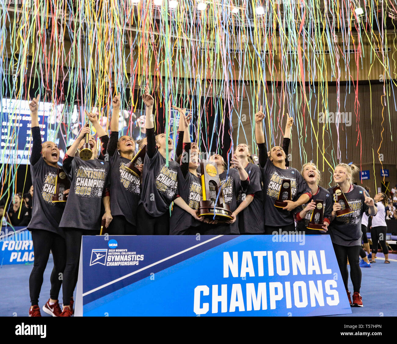 Fort Worth, TX, USA. 20th Apr, 2019. The national champion Oklahoma