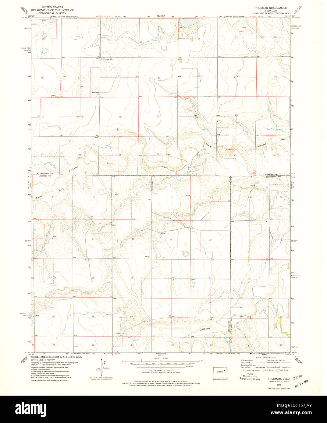 USGS TOPO Map Colorado CO Thurman - Usgs Topo Map Colorado Co Thurman 234728 1977 24000 Restoration T57JAY 