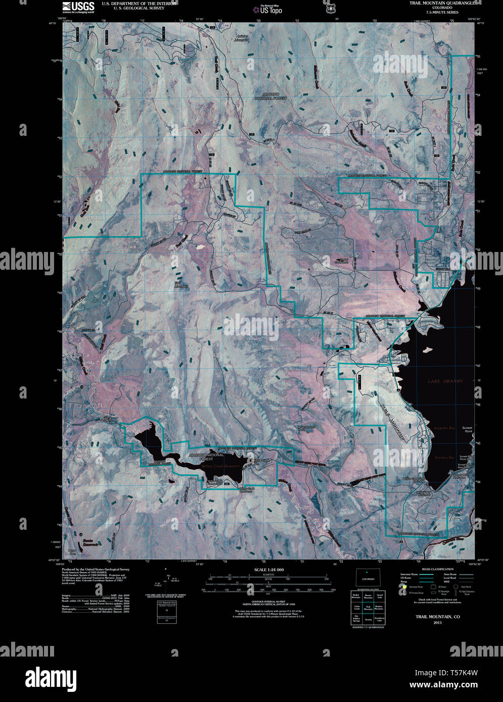 USGS TOPO Map Colorado CO Trail - Usgs Topo Map Colorado Co Trail Mountain 20110209 Tm Inverted Restoration T57K4W 
