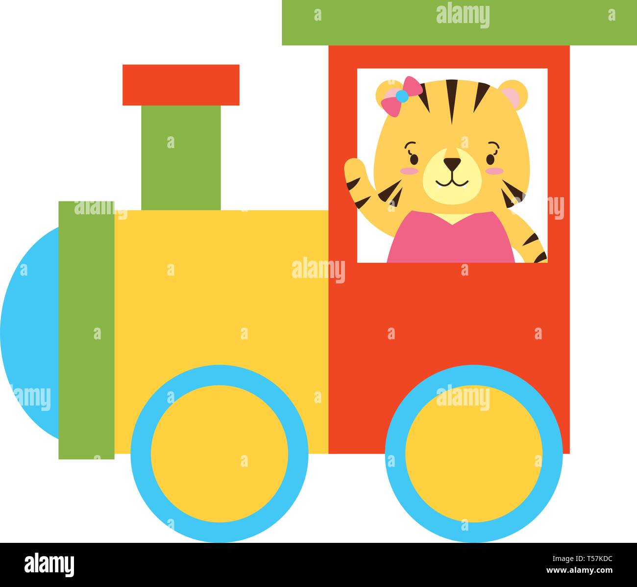 cute tiger train wagon Stock Vector Image \u0026 Art - Alamy, image size:1300x1197