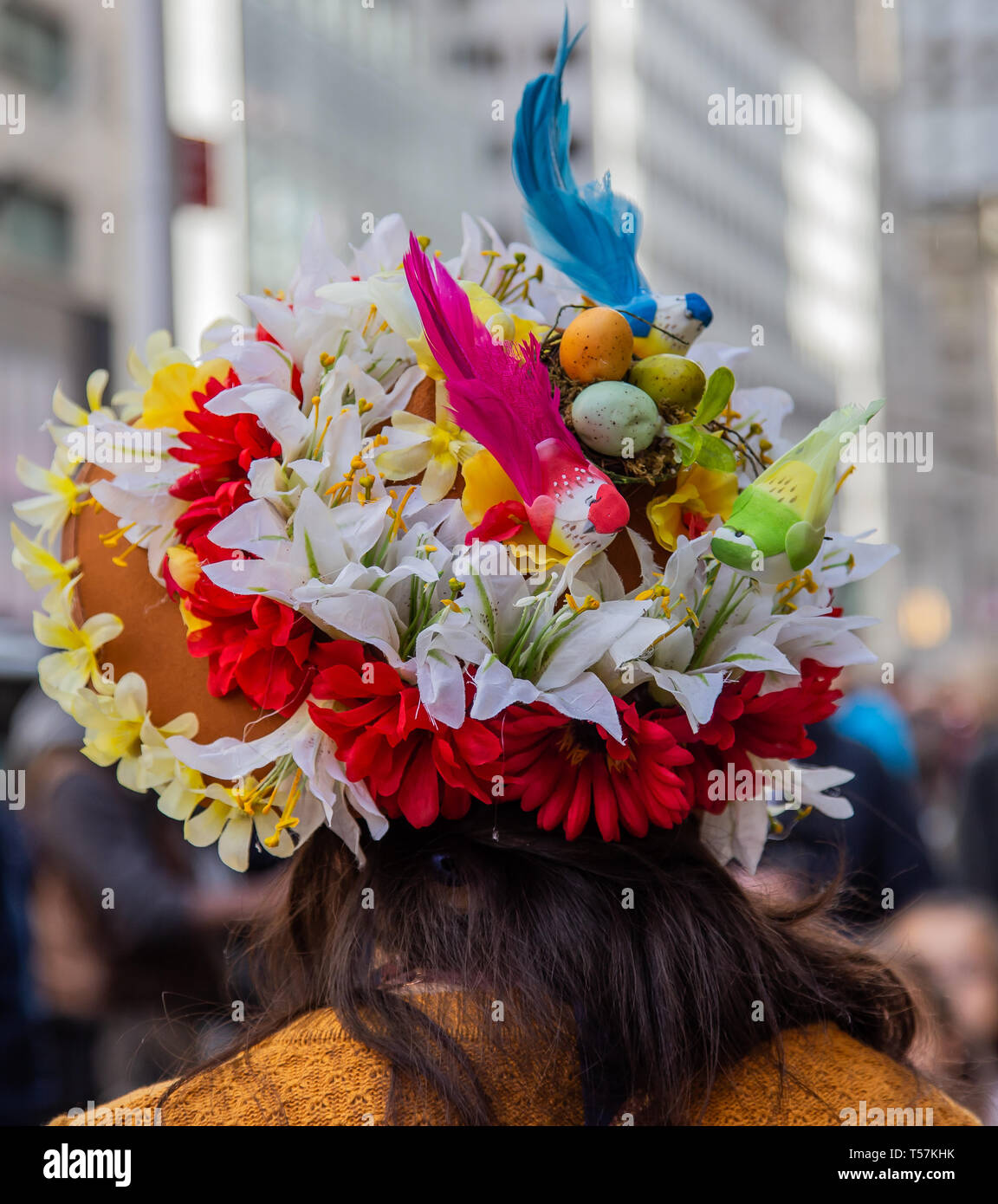 Easter Parade and Bonnet Festival, New York City, Manhattan, St. Patricks Cathedral , April 21, 2019 Stock Photo