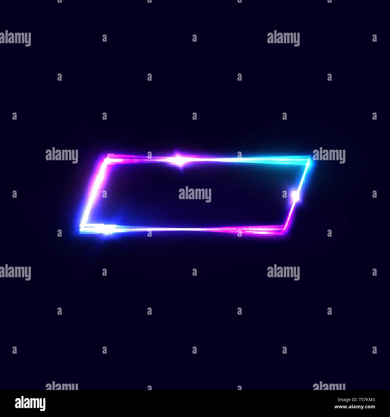 Geometric neon vector banner on dark background. Stock Vector