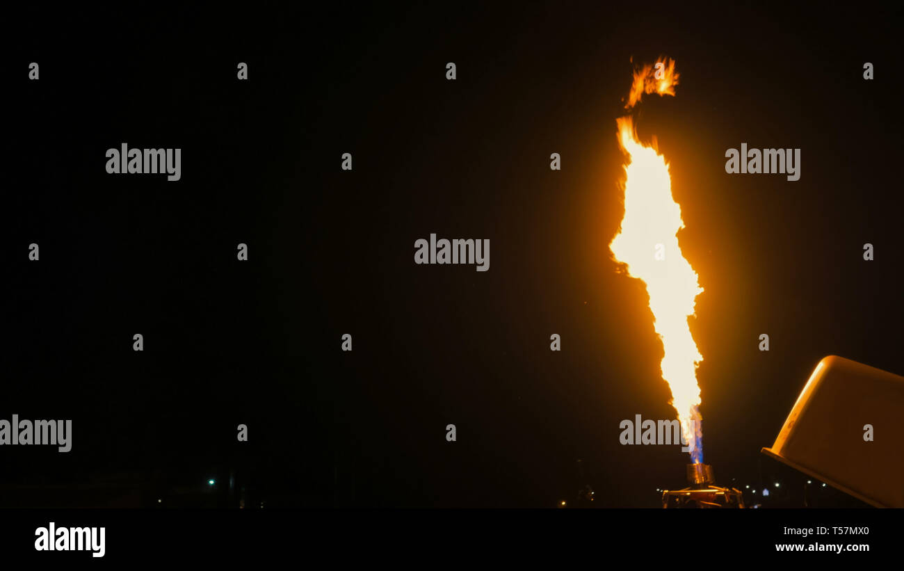 Fire from gas jet burner. Flame jet, streams of flame at night Stock Photo Alamy