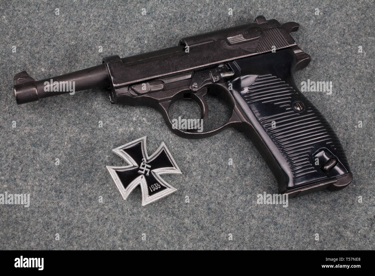 WWII era nazi german army 9 mm semi-automatic pistol with Iron 