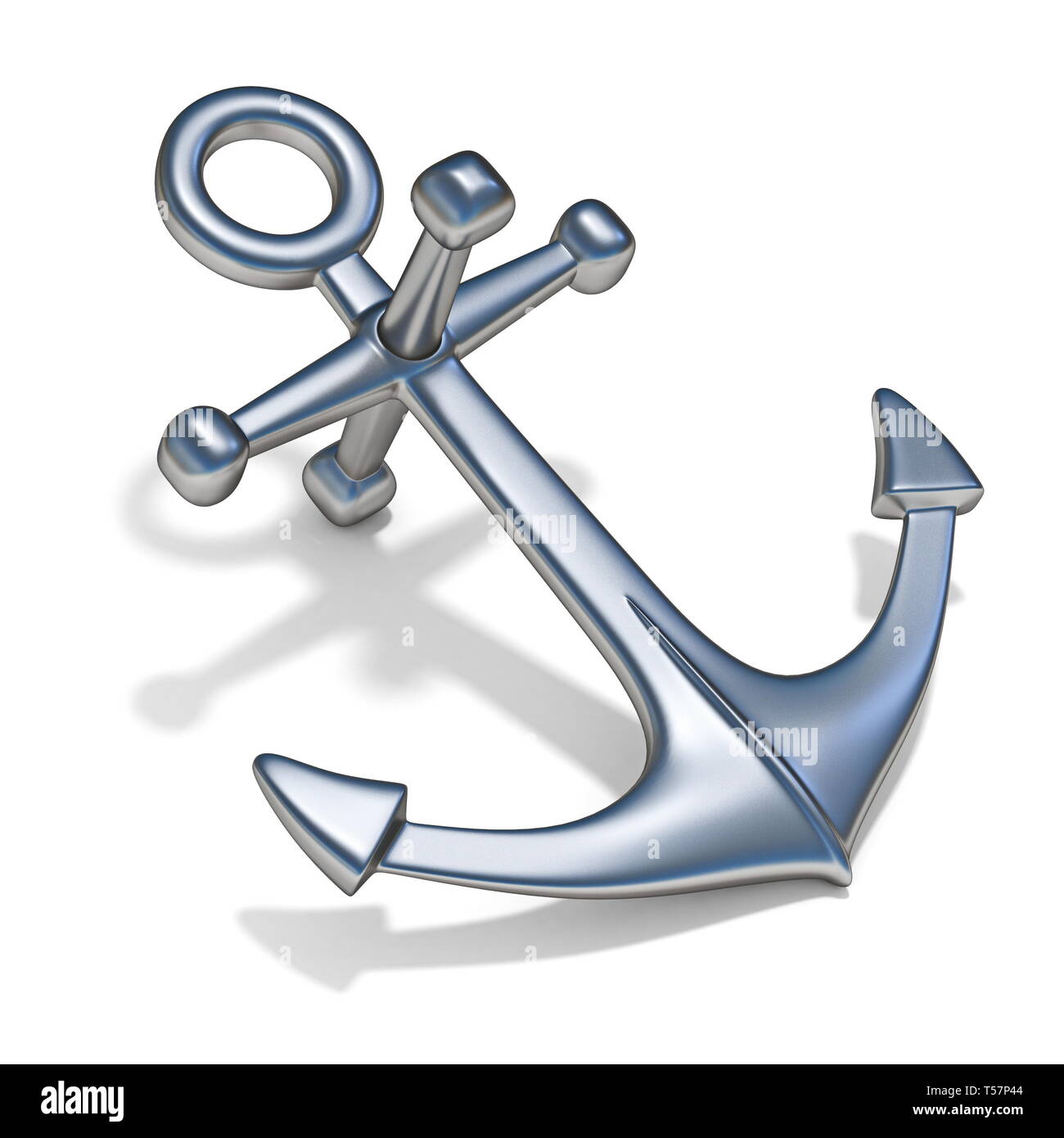 Steel anchor 3D render illustration isolated on white background Stock ...