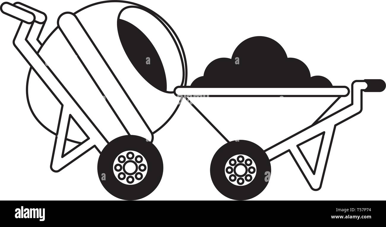 construction wheelbarrow concrete mixer Stock Vector Image & Art Alamy
