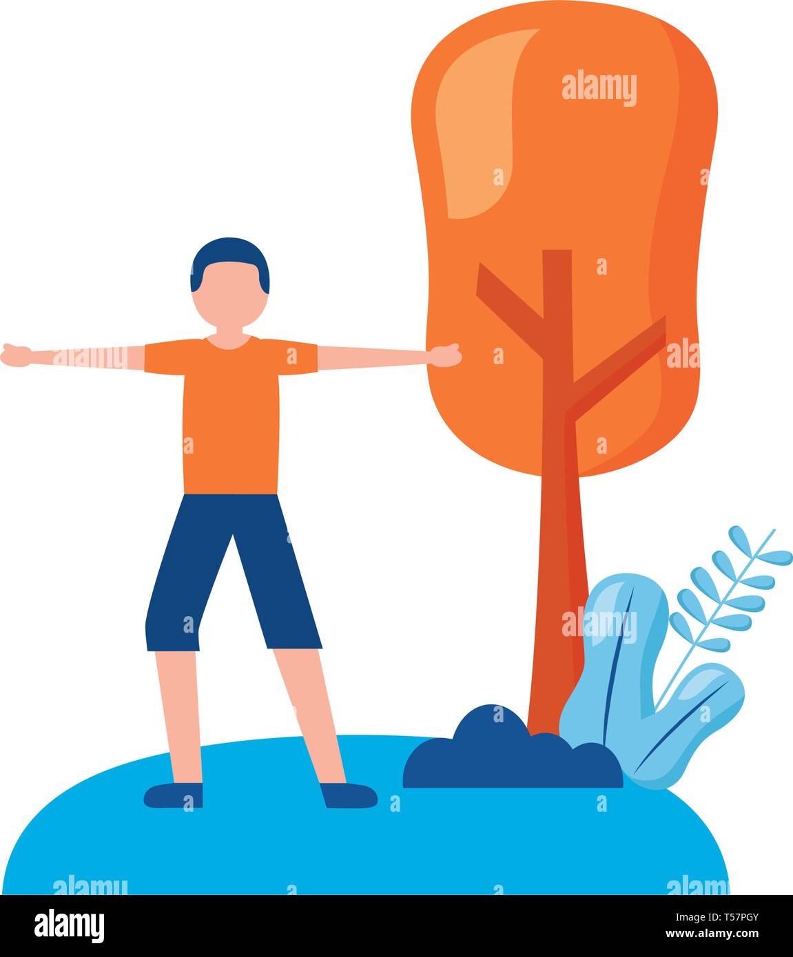 young man practicing exercise Stock Vector Image & Art - Alamy