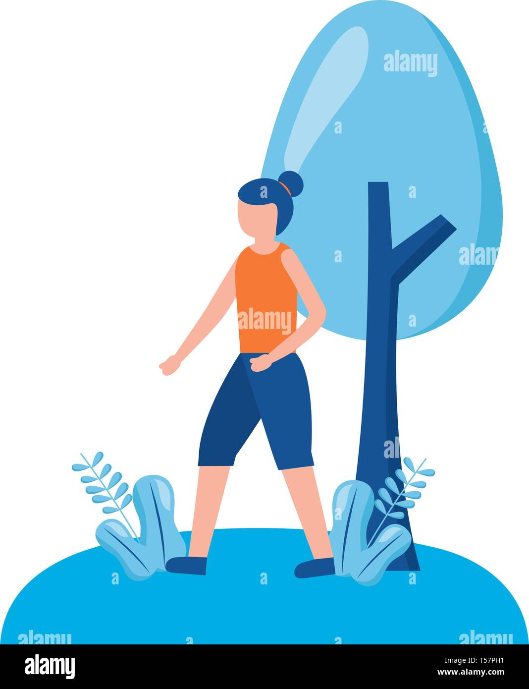 woman training sport outdoors Stock Vector Image & Art - Alamy