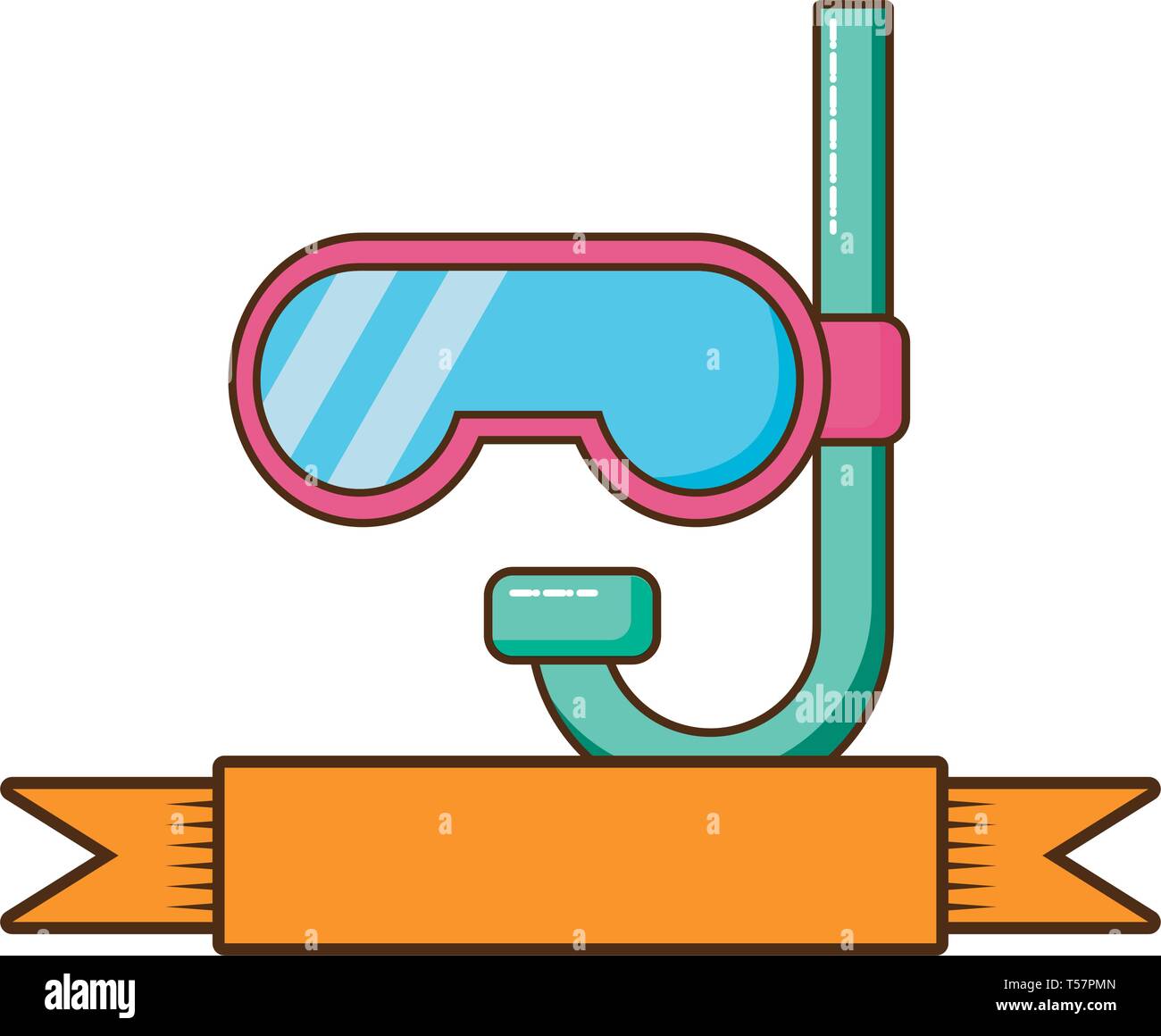 cute snorkel isolated icon Stock Vector