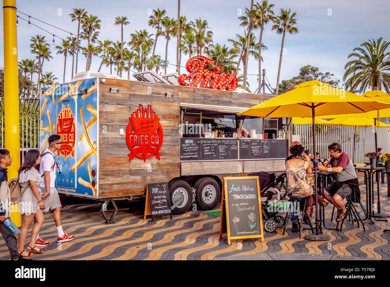 French fries street sale at Santa Monica Beach LOS ANGELES, USA