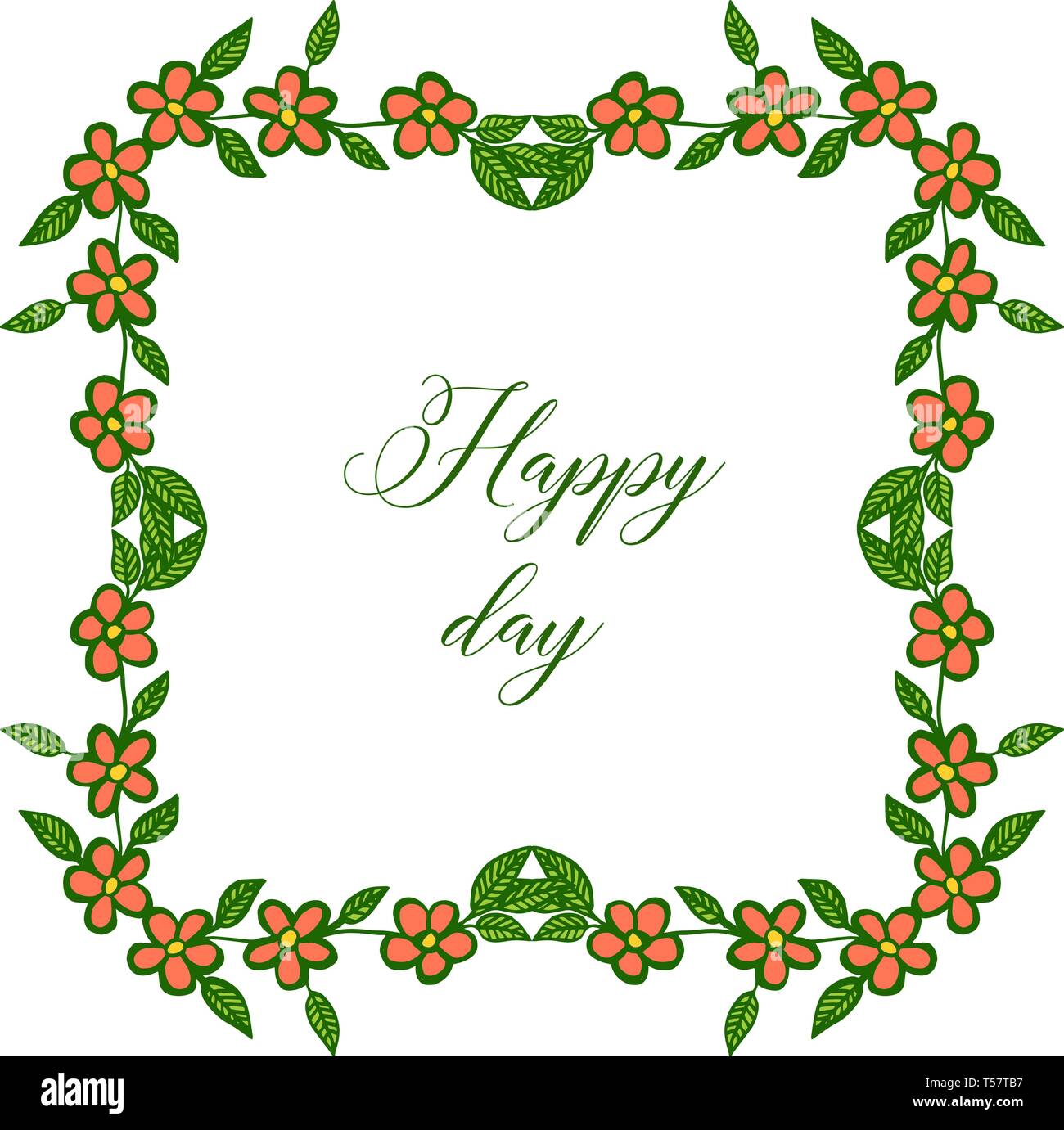 Vector illustration beautiful series of flower frames for card happy ...