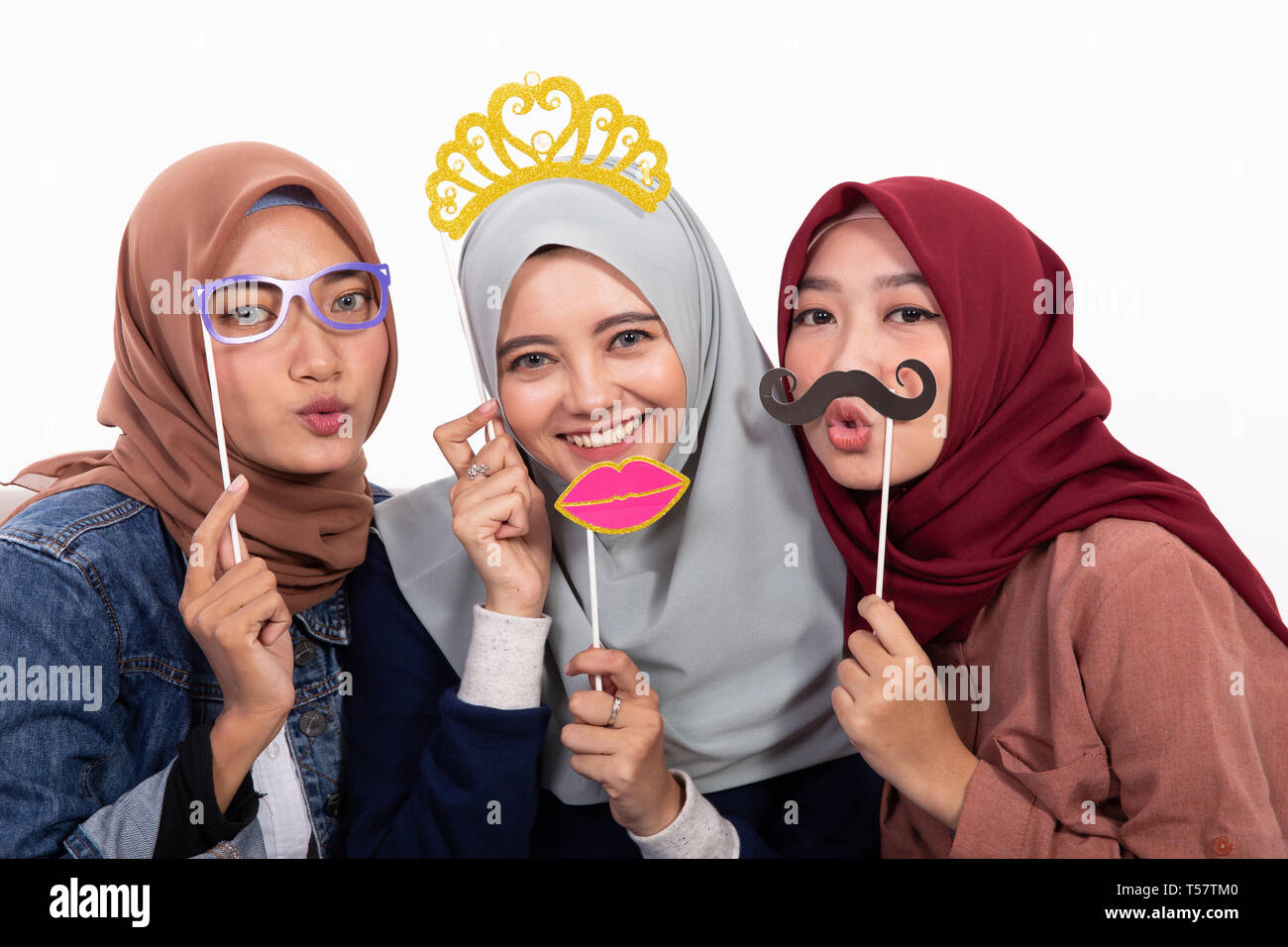 having fun muslim woman with bestfriend Stock Photo - Alamy
