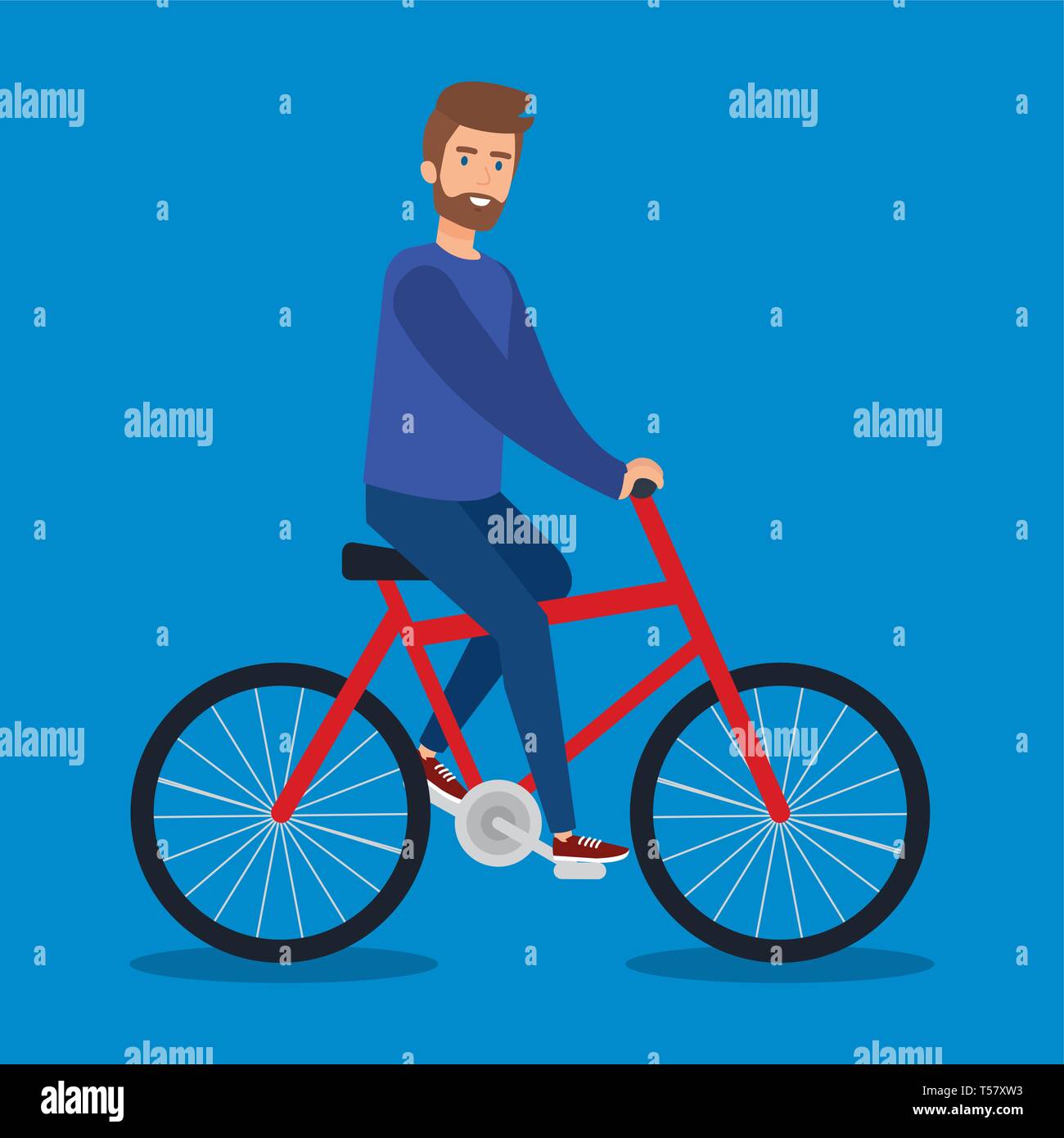 young man ride bike Stock Vector Image & Art - Alamy