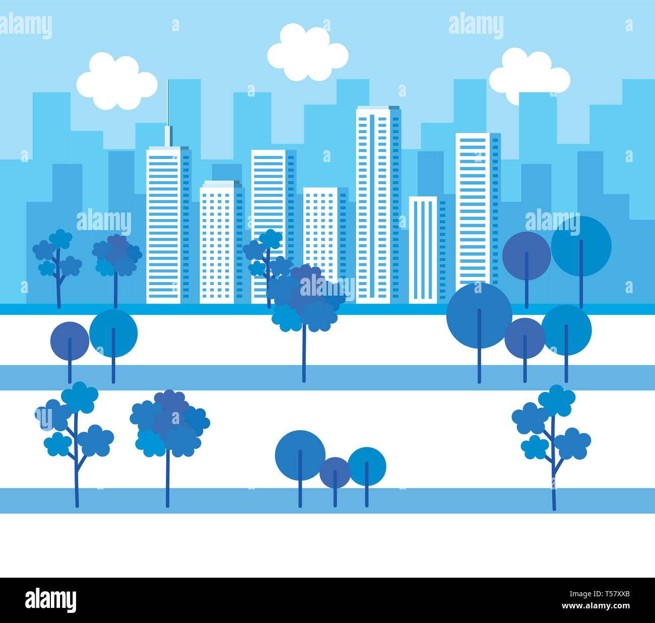 park with cityscape background Stock Vector Image & Art - Alamy