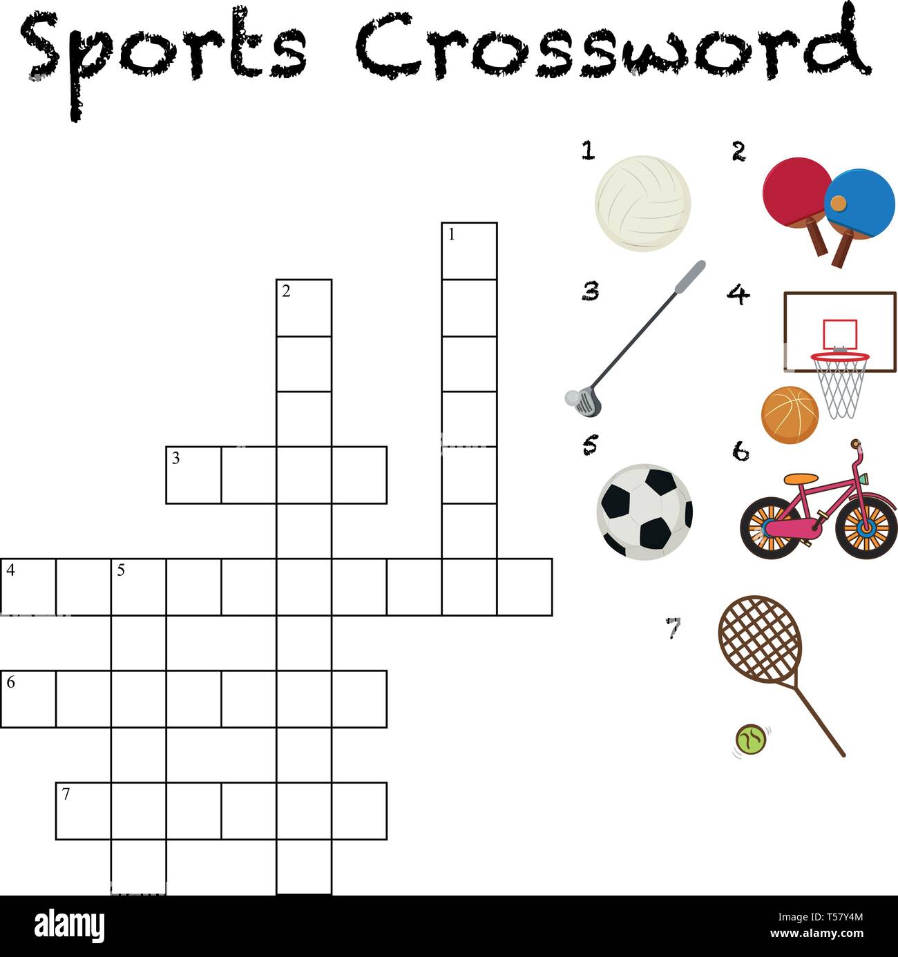 A sport crossword template illustration Stock Vector Image & Art Alamy