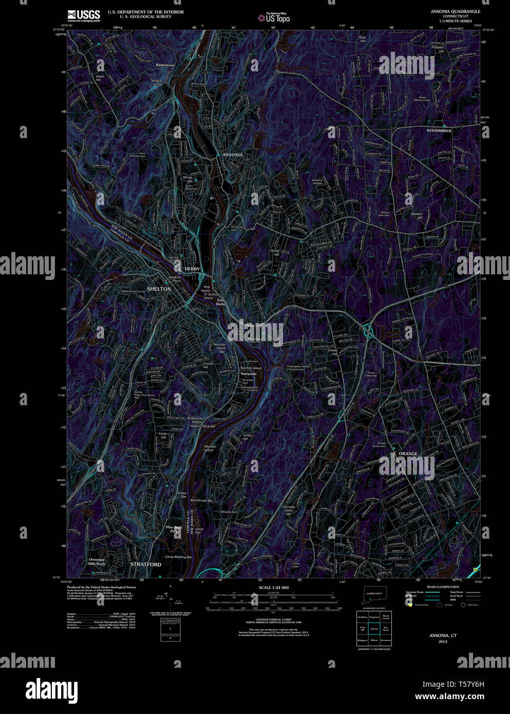 Ansonia connecticut map hires stock photography and images Alamy