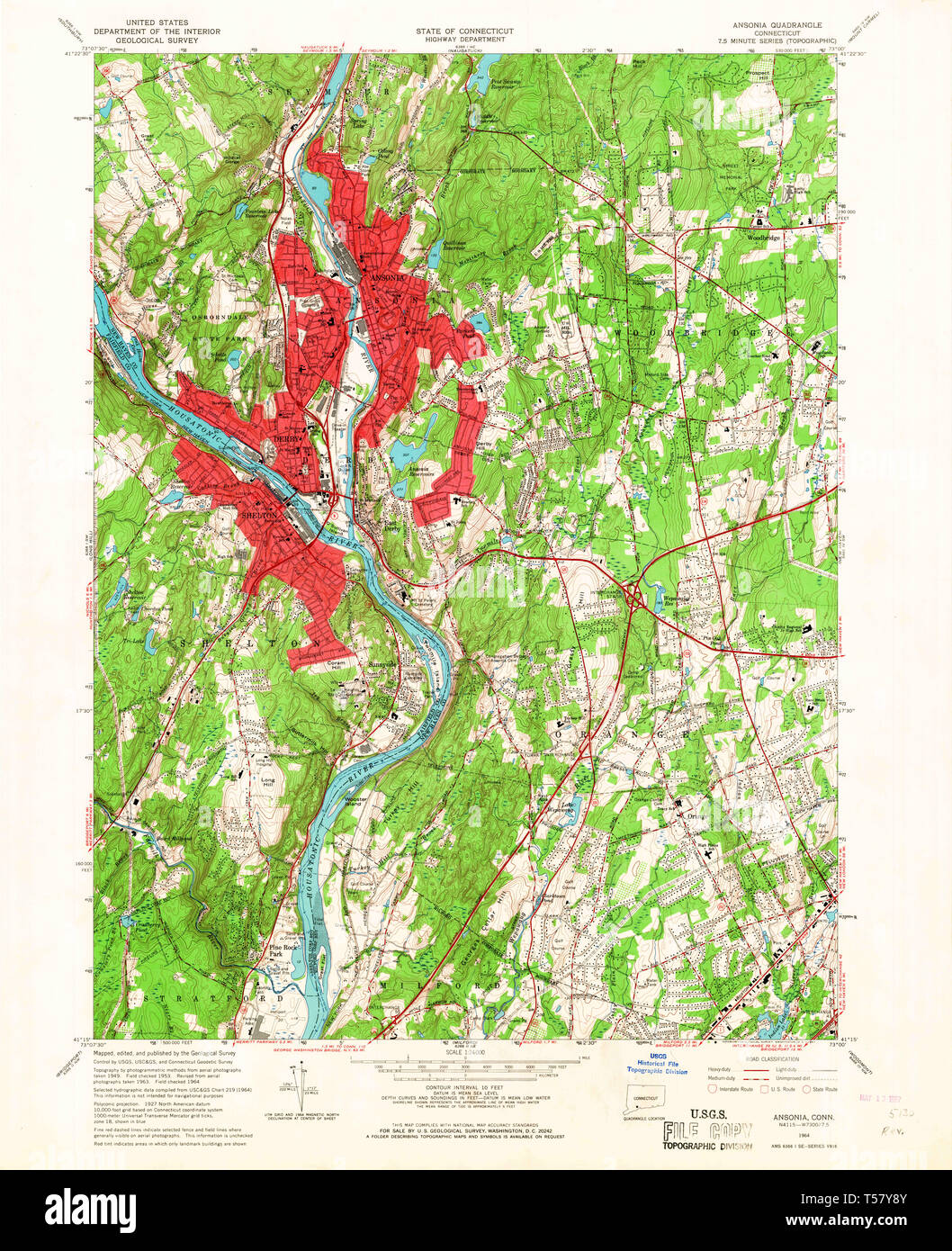 Ansonia connecticut map hires stock photography and images Alamy