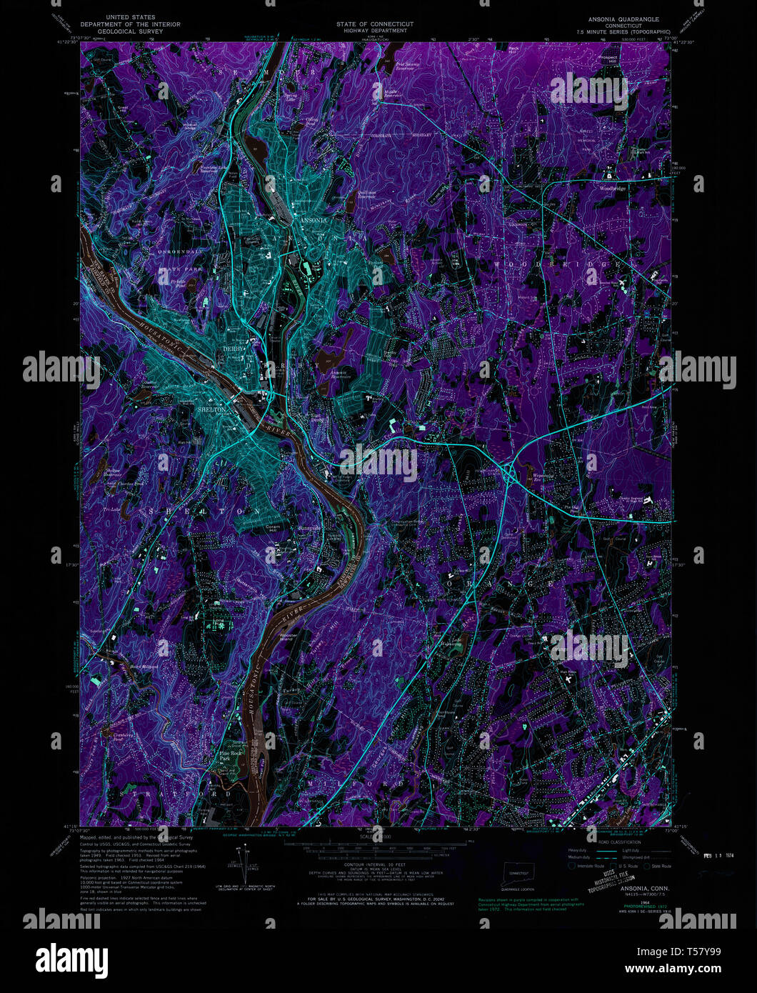 Ansonia connecticut map hires stock photography and images Alamy